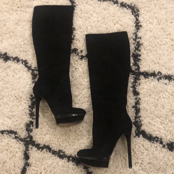 Brian Atwood Shoes - Brian Atwood Faviera Tall knee boot suede platform